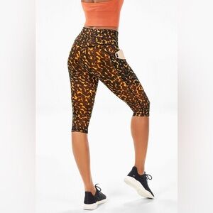 Fabletics Oasis High Waisted Ultra Crop Shorts Tortoise